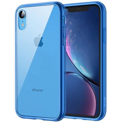 JETech Hoesje voor iPhone XR 6,1 Inch, Schokabsorptie Transparant Bumper Case, Anti Krasvrije Doorzichtig Achterkant (Blauw) Anti-Jaunissement, Antichoc, Dos PC Rigide Résistant aux Rayures, Étui Housse Bumper en TPU Transparent Durable JETech Hoesje voor iPhone XR 6,1 Inch, Schokabsorptie Transparant Bumper Case, Anti Krasvrije Doorzichtig Achterkant (Blauw) Anti-Jaunissement, Antichoc, Dos PC Rigide Résistant aux Rayures, Étui Housse Bumper en TPU Transparent Durable