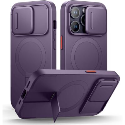 SURITCH Magnetisch hoesje compatibel met iPhone 14 Pro, schokbestendig beschermhoesje met schuifcamerahoesje en verstelbare standaard (paars) SURITCH Magnetisch hoesje compatibel met iPhone 14 Pro, schokbestendig beschermhoesje met schuifcamerahoesje en verstelbare standaard (paars)
