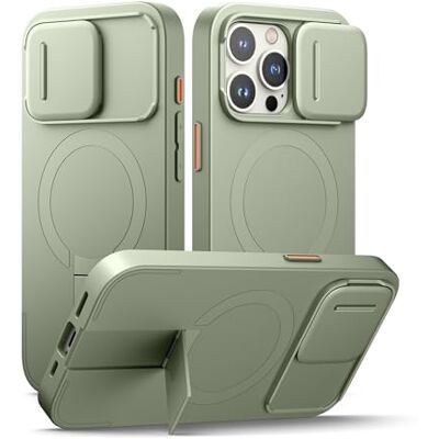 SURITCH Magnetisch hoesje compatibel met iPhone 15 Pro, schokbestendige beschermhoes met verschuifbare camera-afdekking en verstelbare standaard (groen) SURITCH Magnetisch hoesje compatibel met iPhone 15 Pro, schokbestendige beschermhoes met verschuifbare camera-afdekking en verstelbare standaard (groen)