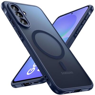 Verco Samsung Galaxy A56 5G hoes, magnetisch, Samsung A56 5G, mat, schokbestendig, compatibel met QI draadloos opladen, blauw Verco Samsung Galaxy A56 5G hoes, magnetisch, Samsung A56 5G, mat, schokbestendig, compatibel met QI draadloos opladen, blauw