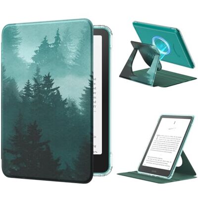 MoKo 360° draaibare hoes voor 7 inch e-bookreader 12e generatie 2024, afneembare magnetische bescherming, verstelbare standhoes met auto wake/slaap, niet voor TCL opmerkelijke Kobo, groen bos Clear Back, Detachable Magnetic, Adjustable Stand Cover, Auto MoKo 360° draaibare hoes voor 7 inch e-bookreader 12e generatie 2024, afneembare magnetische bescherming, verstelbare standhoes met auto wake/slaap, niet voor TCL opmerkelijke Kobo, groen bos Clear Back, Detachable Magnetic, Adjustable Stand Cover, Auto