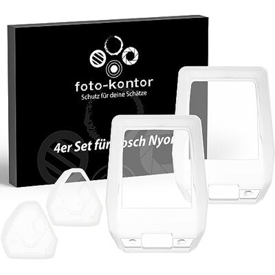 foto-kontor 2 x displaybeschermfolie en 2 x beschermhoes compatibel met Bosch Nyon 2 (BUI350) voor e-bike-besturingseenheid en display, waterdicht en krasbestendig foto-kontor 2 x displaybeschermfolie en 2 x beschermhoes compatibel met Bosch Nyon 2 (BUI350) voor e-bike-besturingseenheid en display, waterdicht en krasbestendig