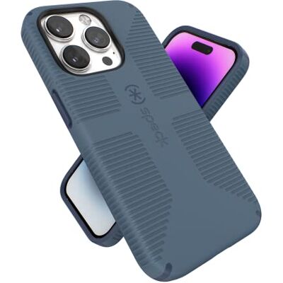 Speck CandyShell Pro Schokbestendige en krasbestendige hoes met antislip grip en zachte coating voor iPhone 14 Pro 6,1 inch Compatibel met MagSafe Mystery Blue / Denim Speck CandyShell Pro Schokbestendige en krasbestendige hoes met antislip grip en zachte coating voor iPhone 14 Pro 6,1 inch Compatibel met MagSafe Mystery Blue / Denim