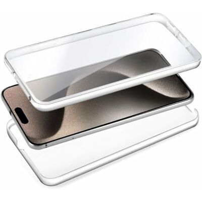 Cool siliconen 3D-hoesje voor iPhone 15 Pro Max (transparant voor + achter) Cool siliconen 3D-hoesje voor iPhone 15 Pro Max (transparant voor + achter)