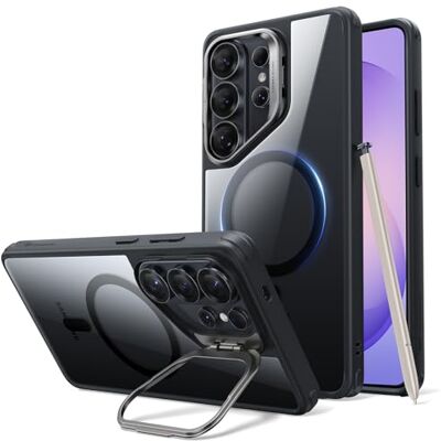 ESR Flexibele beschermhoes met standaard voor Samsung Galaxy S26 Ultra MagSafe, bescherming tegen vergeling, 3 militaire valbeveiligingen, magnetische telefoonhoes ESR Flexibele beschermhoes met standaard voor Samsung Galaxy S26 Ultra MagSafe, bescherming tegen vergeling, 3 militaire valbeveiligingen, magnetische telefoonhoes