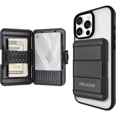 Pelican MagSafe Robuuste klikportemonnee, lichte en afneembare portemonnee voor iPhone 14 Pro Max/14/12 Pro Max, zwart Pelican MagSafe Robuuste klikportemonnee, lichte en afneembare portemonnee voor iPhone 14 Pro Max/14/12 Pro Max, zwart