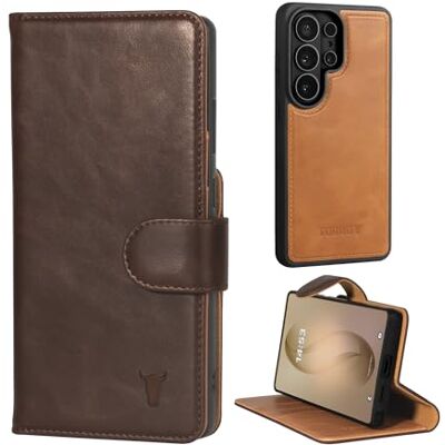 TORRO Beschermhoes van echt leer, compatibel met Samsung Galaxy S26 Ultra 5G 2025, bumper met afneembare magneetsluiting, portemonnee met standaard (donkerbruin) TORRO Beschermhoes van echt leer, compatibel met Samsung Galaxy S26 Ultra 5G 2025, bumper met afneembare magneetsluiting, portemonnee met standaard (donkerbruin)