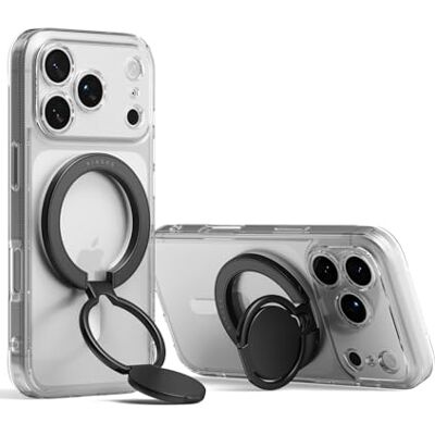 Ringke Dubbele magnetische Smart Holder magnetische telefoonhouder opvouwbaar met 3 niveaus, handgreep en handsfree-houder, compatibel met MagSafe zwart Ringke Dubbele magnetische Smart Holder magnetische telefoonhouder opvouwbaar met 3 niveaus, handgreep en handsfree-houder, compatibel met MagSafe zwart