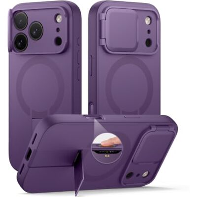 SURITCH Magnetische hoes, compatibel met iPhone 18 Pro, paars Geïntegreerde standaard, lensdeksel, camerabedieningsknop, sterke magnetische beschermhoezen SURITCH Magnetische hoes, compatibel met iPhone 18 Pro, paars Geïntegreerde standaard, lensdeksel, camerabedieningsknop, sterke magnetische beschermhoezen