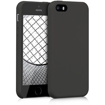 kwmobile telefoonhoesje compatibel met Apple iPhone SE (1.Gen 2016) / 5 / 5S Hoesje met siliconen coating Smartphone case in mat zwart kwmobile telefoonhoesje compatibel met Apple iPhone SE (1.Gen 2016) / 5 / 5S Hoesje met siliconen coating Smartphone case in mat zwart