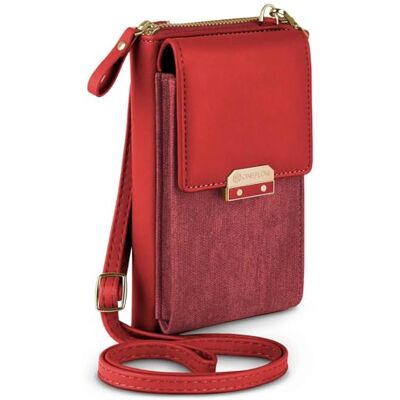 OneFlow Bliss Purse Étui pour téléphone portable Google Pixel 9a pour femme avec portefeuille, sac à bandoulière avec portefeuille et poche pour téléphone portable, petit sac à main, rouge OneFlow Bliss Purse Étui pour téléphone portable Google Pixel 9a pour femme avec portefeuille, sac à bandoulière avec portefeuille et poche pour téléphone portable, petit sac à main, rouge