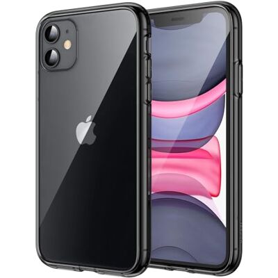 JETech Hoesje voor iPhone 11 (2019), 6,1 Inch, Schokabsorptie Transparant Bumper Case, Anti Krasvrije Achterkant (Zwart) Anti-Jaunissement, Antichoc, Dos PC Rigide Résistant aux Rayures, Étui Housse Bumper en TPU Transparent Durable JETech Hoesje voor iPhone 11 (2019), 6,1 Inch, Schokabsorptie Transparant Bumper Case, Anti Krasvrije Achterkant (Zwart) Anti-Jaunissement, Antichoc, Dos PC Rigide Résistant aux Rayures, Étui Housse Bumper en TPU Transparent Durable