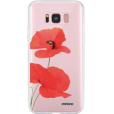 Evetane Beschermhoesje compatibel met Samsung Galaxy S8 360, volledig, voor- en achterkant, duurzaam, dunne bescherming, robuust, transparante beschermhoes, klaprozen, modieus motief Evetane Beschermhoesje compatibel met Samsung Galaxy S8 360, volledig, voor- en achterkant, duurzaam, dunne bescherming, robuust, transparante beschermhoes, klaprozen, modieus motief