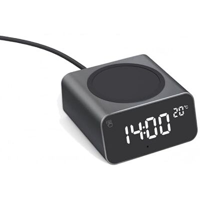 Xoopar Digitale wekker met snelle inductielader 15W met thermometer Gemaakt van aluminium Gerecycled plastic Compatibel met Recente Smartphones REDDI Opladen Zwart Xoopar Digitale wekker met snelle inductielader 15W met thermometer Gemaakt van aluminium Gerecycled plastic Compatibel met Recente Smartphones REDDI Opladen Zwart