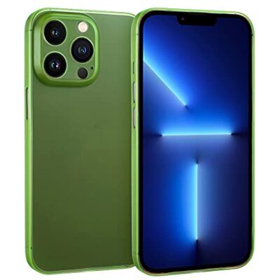 doupi Ultraslanke hoes compatibel met iPhone 13 Pro (6,1 inch) ultradunne matte bescherming voor mobiele telefoon harde hoes, groen doupi Ultraslanke hoes compatibel met iPhone 13 Pro (6,1 inch) ultradunne matte bescherming voor mobiele telefoon harde hoes, groen