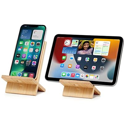 FadyDail Bamboe mobiele telefoonhouder met oplaadgat, afneembare houten standaard voor mobiele telefoon, kantoor, tablet, dockingstation voor iPhone, iPad en alle telefoons FadyDail Bamboe mobiele telefoonhouder met oplaadgat, afneembare houten standaard voor mobiele telefoon, kantoor, tablet, dockingstation voor iPhone, iPad en alle telefoons