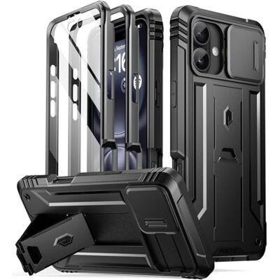Poetic Revolution Beschermhoes voor iPhone 16 Plus 6,7 inch, robuuste hoes in militaire kwaliteit met standaard en geïntegreerde displaybescherming, zwart Poetic Revolution Beschermhoes voor iPhone 16 Plus 6,7 inch, robuuste hoes in militaire kwaliteit met standaard en geïntegreerde displaybescherming, zwart