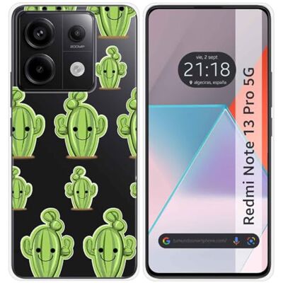 Tumundosmartphone Coque en silicone transparente pour Xiaomi Redmi Note 13 Pro 5G Motif cactus dessins, Coque de Telephone Tumundosmartphone Coque en silicone transparente pour Xiaomi Redmi Note 13 Pro 5G Motif cactus dessins, Coque de Telephone