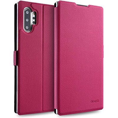 doupi Flip Cover voor Samsung Galaxy Note 10 Plus, beschermhoes met magneetsluiting, boekstijl, beschermhoes met standaard, rozerood doupi Flip Cover voor Samsung Galaxy Note 10 Plus, beschermhoes met magneetsluiting, boekstijl, beschermhoes met standaard, rozerood