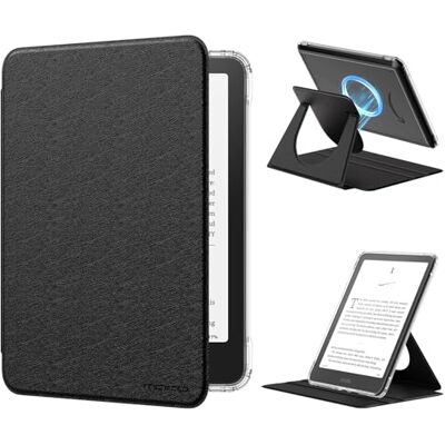 MoKo 360° draaibare hoes voor 7 inch e-bookreader 12e generatie 2024, afneembare magnetische bescherming, verstelbare standhoes met auto wake/slaap, niet voor TCL Opmerkelijke Kobo, zijdezwart Clear Back, Detachable Magnetic, Adjustable Stand Cover, Aut MoKo 360° draaibare hoes voor 7 inch e-bookreader 12e generatie 2024, afneembare magnetische bescherming, verstelbare standhoes met auto wake/slaap, niet voor TCL Opmerkelijke Kobo, zijdezwart Clear Back, Detachable Magnetic, Adjustable Stand Cover, Aut