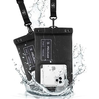 Pelican Marine 2 stuks IP68 waterdichte hoesjes (maat XL) drijvende waterdichte beschermhoes voor iPhone 15 Pro Max/14 Pro Max/13 Pro Max/12/S23 Ultra/Pixel 7 Stealth zwart Pelican Marine 2 stuks IP68 waterdichte hoesjes (maat XL) drijvende waterdichte beschermhoes voor iPhone 15 Pro Max/14 Pro Max/13 Pro Max/12/S23 Ultra/Pixel 7 Stealth zwart