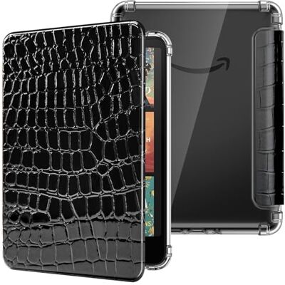 MoKo Hoesje voor Kindle Paperwhite 12e generatie & Colorsoft 2024, krokodil zwart Ultra Clear Soft Flexible Transparent TPU Back Cover Light Shell with Auto Wake/Sleep MoKo Hoesje voor Kindle Paperwhite 12e generatie & Colorsoft 2024, krokodil zwart Ultra Clear Soft Flexible Transparent TPU Back Cover Light Shell with Auto Wake/Sleep