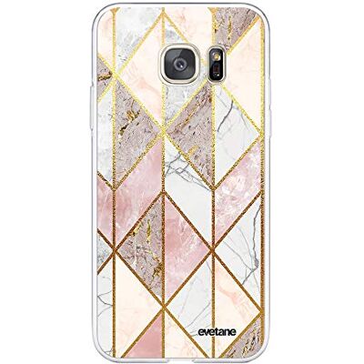 Evetane Siliconen hoesje compatibel met Samsung Galaxy S7 360 volledige bescherming, dun en transparant Voor en achter Hoge sterkte Roze marmer ruit Evetane Siliconen hoesje compatibel met Samsung Galaxy S7 360 volledige bescherming, dun en transparant Voor en achter Hoge sterkte Roze marmer ruit