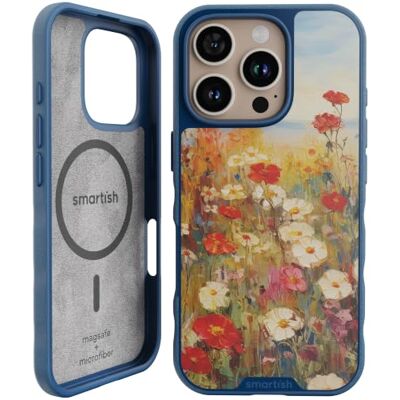 Smartish ® Gripmunk Slanke en lichte magnetische beschermhoes met microvezelvoering voor iPhone 16 Pro, MagSafe compatibel, Wildflower Fields Smartish ® Gripmunk Slanke en lichte magnetische beschermhoes met microvezelvoering voor iPhone 16 Pro, MagSafe compatibel, Wildflower Fields