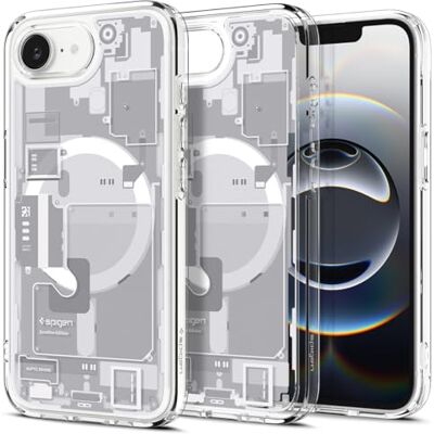 Spigen Ultra Hybrid MagFit beschermhoes compatibel met iPhone 17e / 16e Zero One wit Spigen Ultra Hybrid MagFit beschermhoes compatibel met iPhone 17e / 16e Zero One wit
