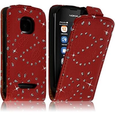 Seluxion beschermhoes voor Nokia Asha 311, met strass-steentjes, rood Seluxion beschermhoes voor Nokia Asha 311, met strass-steentjes, rood