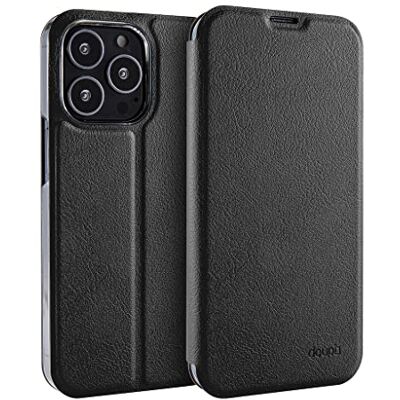doupi Flip Cover voor iPhone 13 Pro (6,1 inch), magnetische klaphoes, boekstijl, beschermhoes met standaard, zwart doupi Flip Cover voor iPhone 13 Pro (6,1 inch), magnetische klaphoes, boekstijl, beschermhoes met standaard, zwart