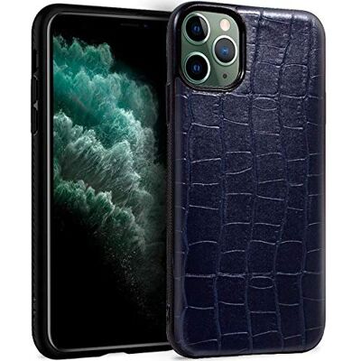 Cool beschermhoes voor iPhone 11 Pro Max, leer, krokodillenpatroon, marineblauw Cool beschermhoes voor iPhone 11 Pro Max, leer, krokodillenpatroon, marineblauw