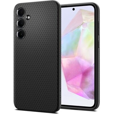 Spigen Liquid Air beschermhoes voor Samsung Galaxy A35 5G, mat zwart Spigen Liquid Air beschermhoes voor Samsung Galaxy A35 5G, mat zwart