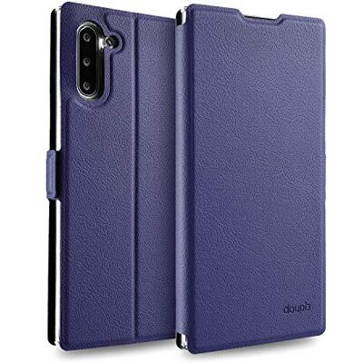 doupi Flip Cover voor Samsung Galaxy Note 10, magnetische sluiting, boekstijl, beschermhoes met standfunctie, donkerblauw doupi Flip Cover voor Samsung Galaxy Note 10, magnetische sluiting, boekstijl, beschermhoes met standfunctie, donkerblauw