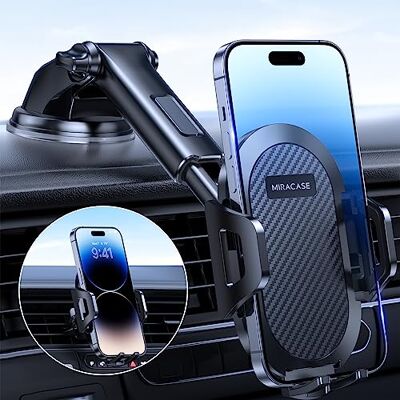 Miracase Universele telefoonhouder voor de auto, betrouwbare zuignap en clip militaire kwaliteit: telefoonhouder voor auto, zuignap, voorruit, dashboard, compatibel met alle smartphones 4,0 inch 7,0 Miracase Universele telefoonhouder voor de auto, betrouwbare zuignap en clip militaire kwaliteit: telefoonhouder voor auto, zuignap, voorruit, dashboard, compatibel met alle smartphones 4,0 inch 7,0
