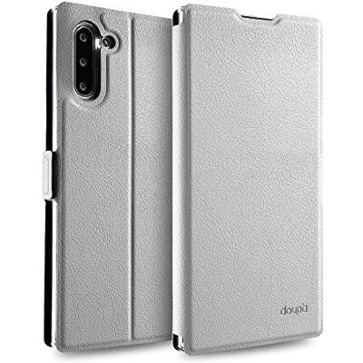 doupi Flip Cover voor Samsung Galaxy Note 10, magnetische sluiting, boekstijl, beschermhoes met standfunctie, wit doupi Flip Cover voor Samsung Galaxy Note 10, magnetische sluiting, boekstijl, beschermhoes met standfunctie, wit