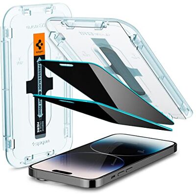 Spigen Glas.tR EZ Fit gehard glas voor iPhone 14 Pro, 2 stuks, anti-spion, hardheid 9H, krasbestendig, displaybescherming Spigen Glas.tR EZ Fit gehard glas voor iPhone 14 Pro, 2 stuks, anti-spion, hardheid 9H, krasbestendig, displaybescherming