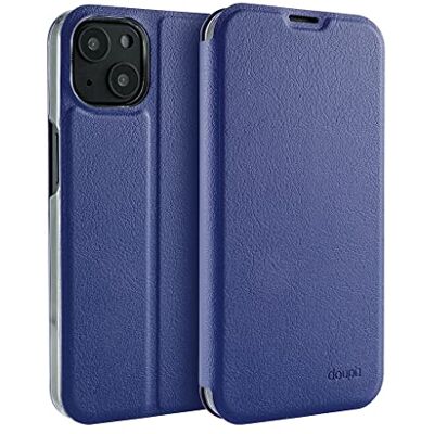 doupi Flip Cover voor iPhone 13 Mini (5,4 inch), magnetische klaphoes, boekstijl, beschermhoes met standaard, donkerblauw doupi Flip Cover voor iPhone 13 Mini (5,4 inch), magnetische klaphoes, boekstijl, beschermhoes met standaard, donkerblauw