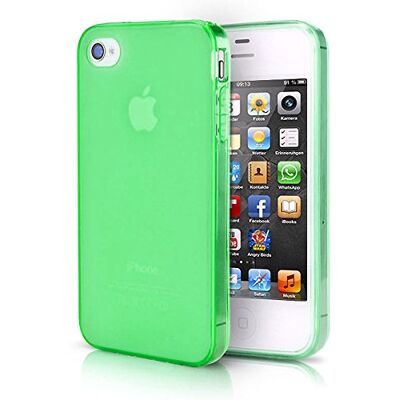 doupi PerfectFit beschermhoes voor iPhone 4 / 4S, met geïntegreerde stofpluggen, mat, transparant, groen doupi PerfectFit beschermhoes voor iPhone 4 / 4S, met geïntegreerde stofpluggen, mat, transparant, groen