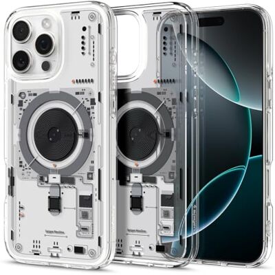 Spigen Beschermhoes voor iPhone 16 Pro, Ultra Hybrid MagFit, retro schematisch, 6,3 inch, Neo One Spigen Beschermhoes voor iPhone 16 Pro, Ultra Hybrid MagFit, retro schematisch, 6,3 inch, Neo One