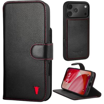 TORRO 2-in-1 leren hoes voor iPhone 18 Pro Max en 17 Pro Max, zwart Echt leer, schokbestendig, magnetische afneembare portemonnee, standaard, compatibel met MagSafe-opladen TORRO 2-in-1 leren hoes voor iPhone 18 Pro Max en 17 Pro Max, zwart Echt leer, schokbestendig, magnetische afneembare portemonnee, standaard, compatibel met MagSafe-opladen