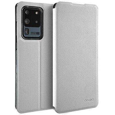 doupi Flip Cover voor Samsung Galaxy S20 Ultra (S20Ultra), beschermhoes met magneetsluiting, boekstijl, met standaard, wit doupi Flip Cover voor Samsung Galaxy S20 Ultra (S20Ultra), beschermhoes met magneetsluiting, boekstijl, met standaard, wit