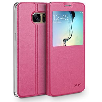 doupi Flip Cover voor Samsung Galaxy S7, klaphoes met magneetsluiting, boekstijl, met standaard, rood doupi Flip Cover voor Samsung Galaxy S7, klaphoes met magneetsluiting, boekstijl, met standaard, rood