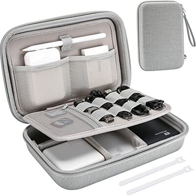 ProCase Hoes compatibel met MacBook Power Adapter Magic Mouse 2 Apple Pencil Guard USB Flash Disk SD-kaart oplader iPad iPhone schokbestendige hoes voor elektronische accessoires, grijs., L ProCase Hoes compatibel met MacBook Power Adapter Magic Mouse 2 Apple Pencil Guard USB Flash Disk SD-kaart oplader iPad iPhone schokbestendige hoes voor elektronische accessoires, grijs., L