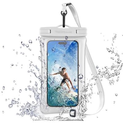 TECHGEAR Waterdicht telefoonhoesje, IPX8 om te zwemmen, waterdichte telefoonhoes met koord, compatibel met iPhone 16e, 16, 15, 14, 13, Samsung Galaxy S25, S24, S23, S22+, S21 Ultra A16 TECHGEAR Waterdicht telefoonhoesje, IPX8 om te zwemmen, waterdichte telefoonhoes met koord, compatibel met iPhone 16e, 16, 15, 14, 13, Samsung Galaxy S25, S24, S23, S22+, S21 Ultra A16