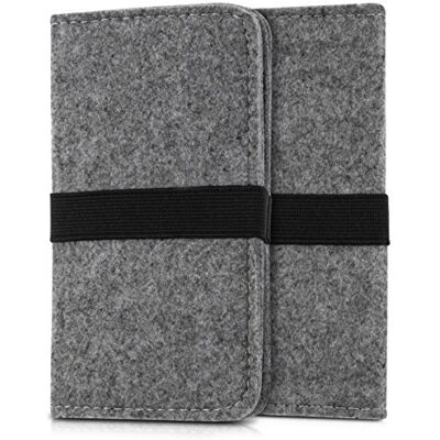 kwmobile Smartphone vilten portemonnee hoesje universele beschermhoes 16,0 x 8,0 cm hoes met elastiek grijs kwmobile Smartphone vilten portemonnee hoesje universele beschermhoes 16,0 x 8,0 cm hoes met elastiek grijs