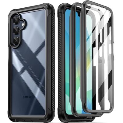 Poetic Guardian Beschermhoes voor Samsung Galaxy A16 4G/5G, 2 voorframes, getest tegen vallen van 6 m, schokbestendig, hybride beschermhoes met geïntegreerde displaybescherming, zwart/transparant Poetic Guardian Beschermhoes voor Samsung Galaxy A16 4G/5G, 2 voorframes, getest tegen vallen van 6 m, schokbestendig, hybride beschermhoes met geïntegreerde displaybescherming, zwart/transparant