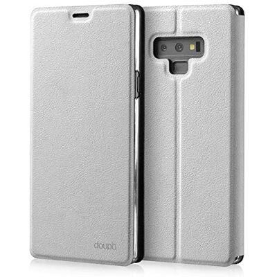 doupi Flip Cover voor Samsung Galaxy Note 9, beschermhoes met magneetsluiting, boekstijl, met standaard, wit doupi Flip Cover voor Samsung Galaxy Note 9, beschermhoes met magneetsluiting, boekstijl, met standaard, wit