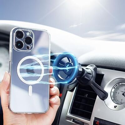 PROfezzion Mag Safe Autohouder voor ventilatierooster, magnetische telefoonhouder voor iPhone 15 15 Plus 15 Pro Max 14 13 12 Series & Mag Safe Cover, ABS zwart PROfezzion Mag Safe Autohouder voor ventilatierooster, magnetische telefoonhouder voor iPhone 15 15 Plus 15 Pro Max 14 13 12 Series & Mag Safe Cover, ABS zwart