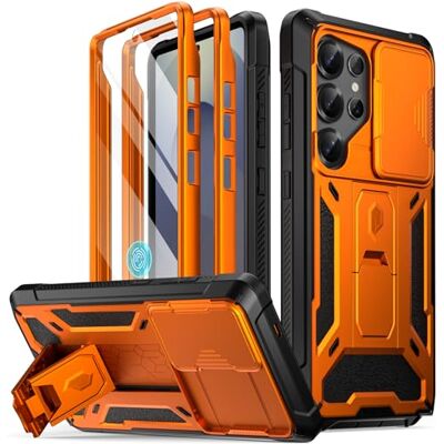 Poetic Spartan Beschermhoes voor Galaxy S25 Ultra 6,9 inch, verschuifbare camerabescherming, displaybescherming, compatibel met vingerafdruksensor, militaire kwaliteit, standaard, metallic oranje Poetic Spartan Beschermhoes voor Galaxy S25 Ultra 6,9 inch, verschuifbare camerabescherming, displaybescherming, compatibel met vingerafdruksensor, militaire kwaliteit, standaard, metallic oranje